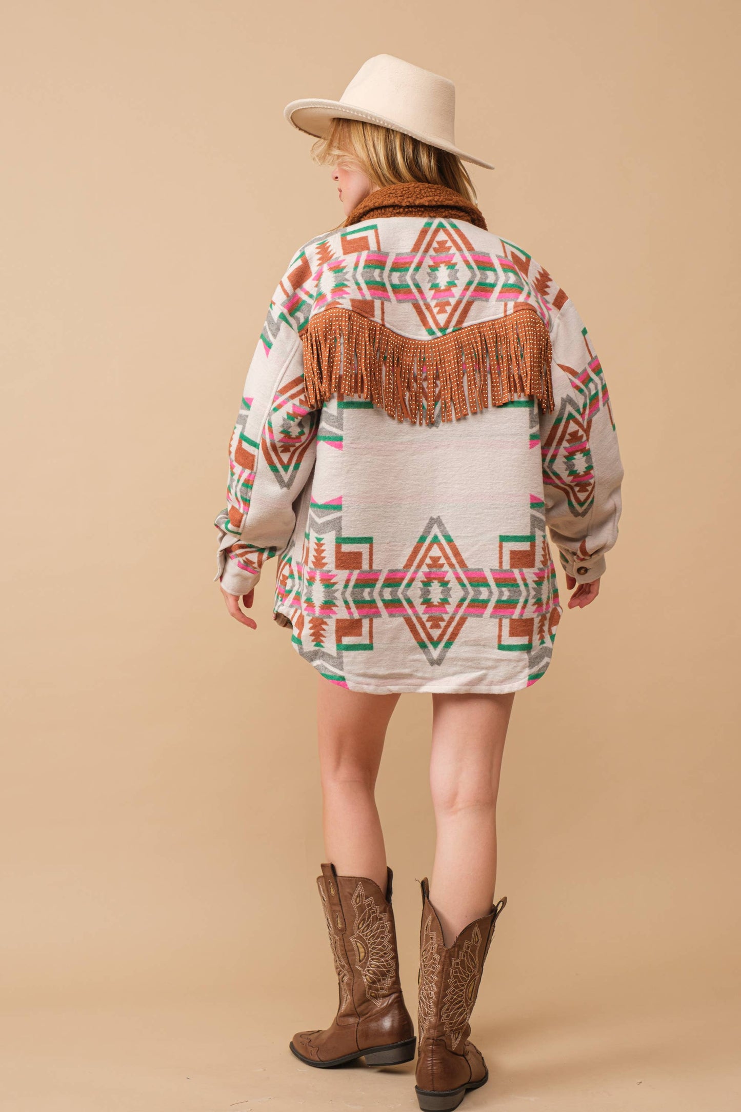 Beth Sherpa Western Shacket
