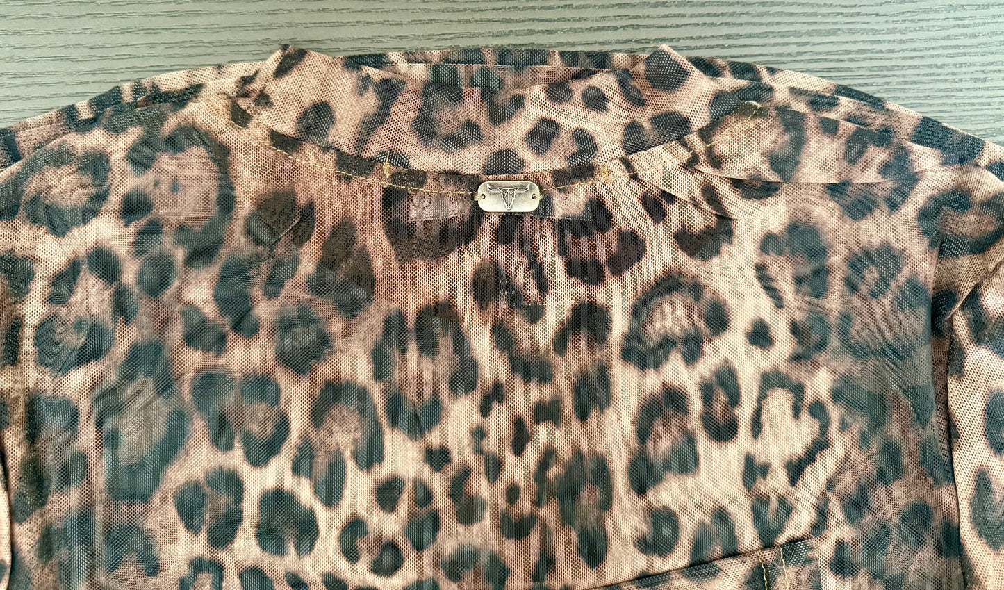 Sassy Leopard Long Sleeve Mesh Top