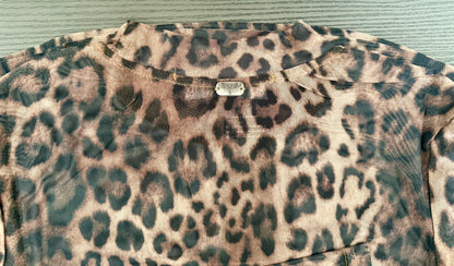 Sassy Leopard Long Sleeve Mesh Top