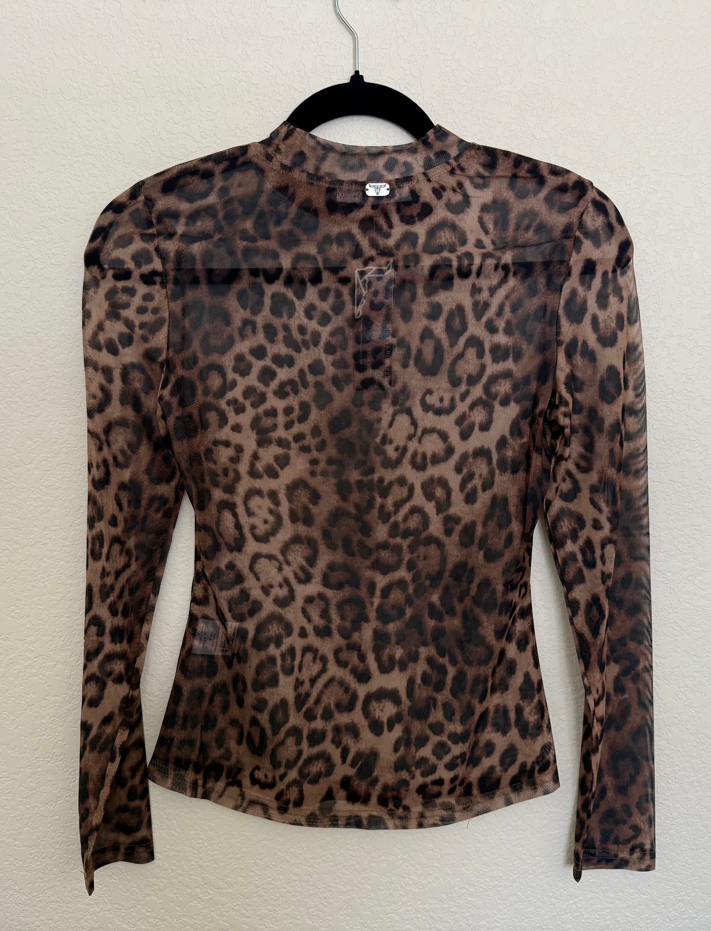 Sassy Leopard Long Sleeve Mesh Top