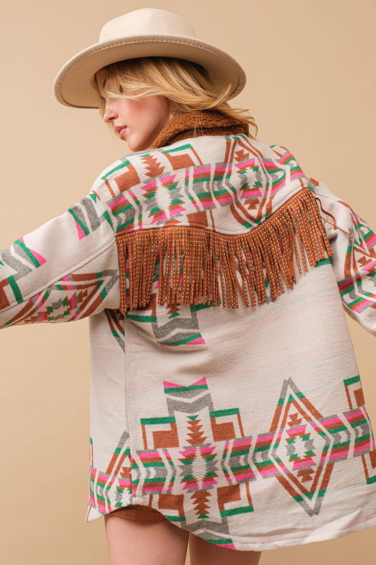 Beth Sherpa Western Shacket